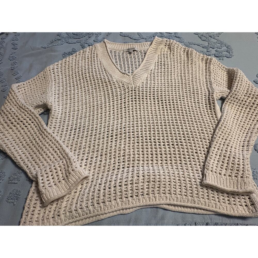 Madewell White Mesh Sweater Sz Small